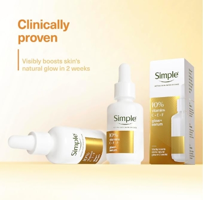 Picture of Simple Glow+ 10% Vitamins C+E+F Serum 30ml