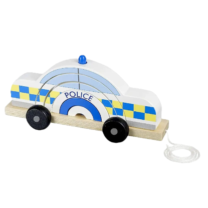 Picture of Orange Tree Toys Police Car Stacking Pull Along
