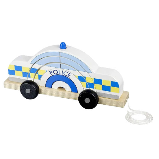 Picture of Orange Tree Toys Police Car Stacking Pull Along